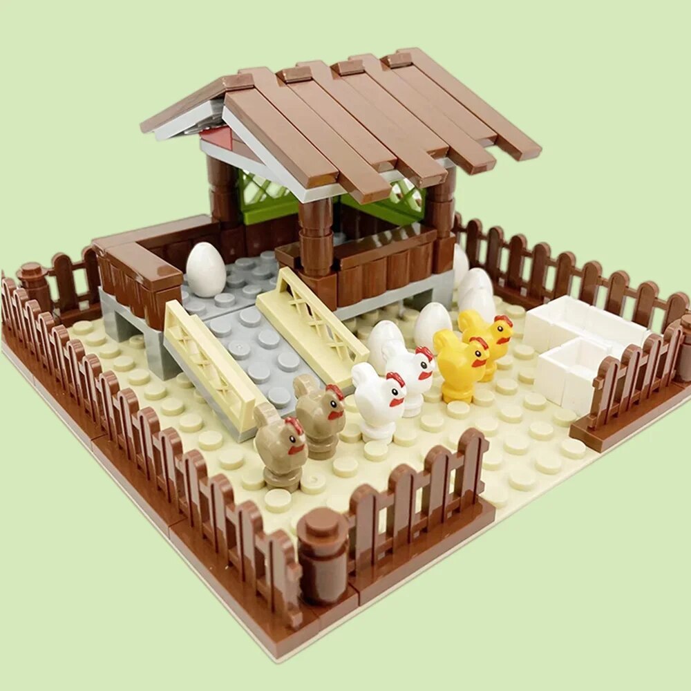 New MOC Chicken Coop Model Bui - Urban Farming For Kids 评论和价格