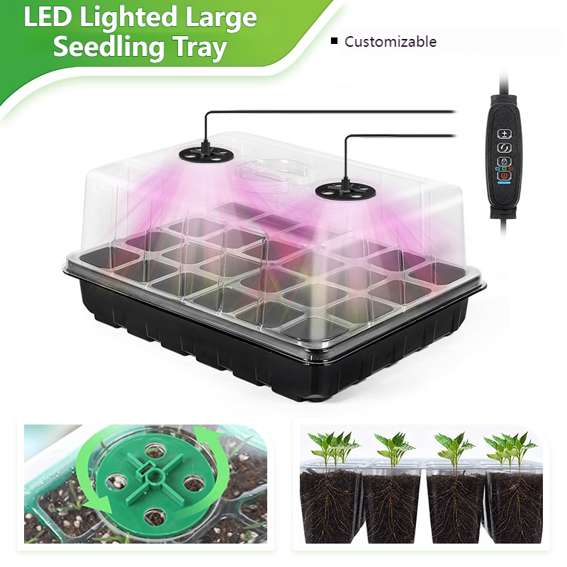 24/48 Cell Seedling Tray Kit w - Dome Propagation Kit 评论和价格