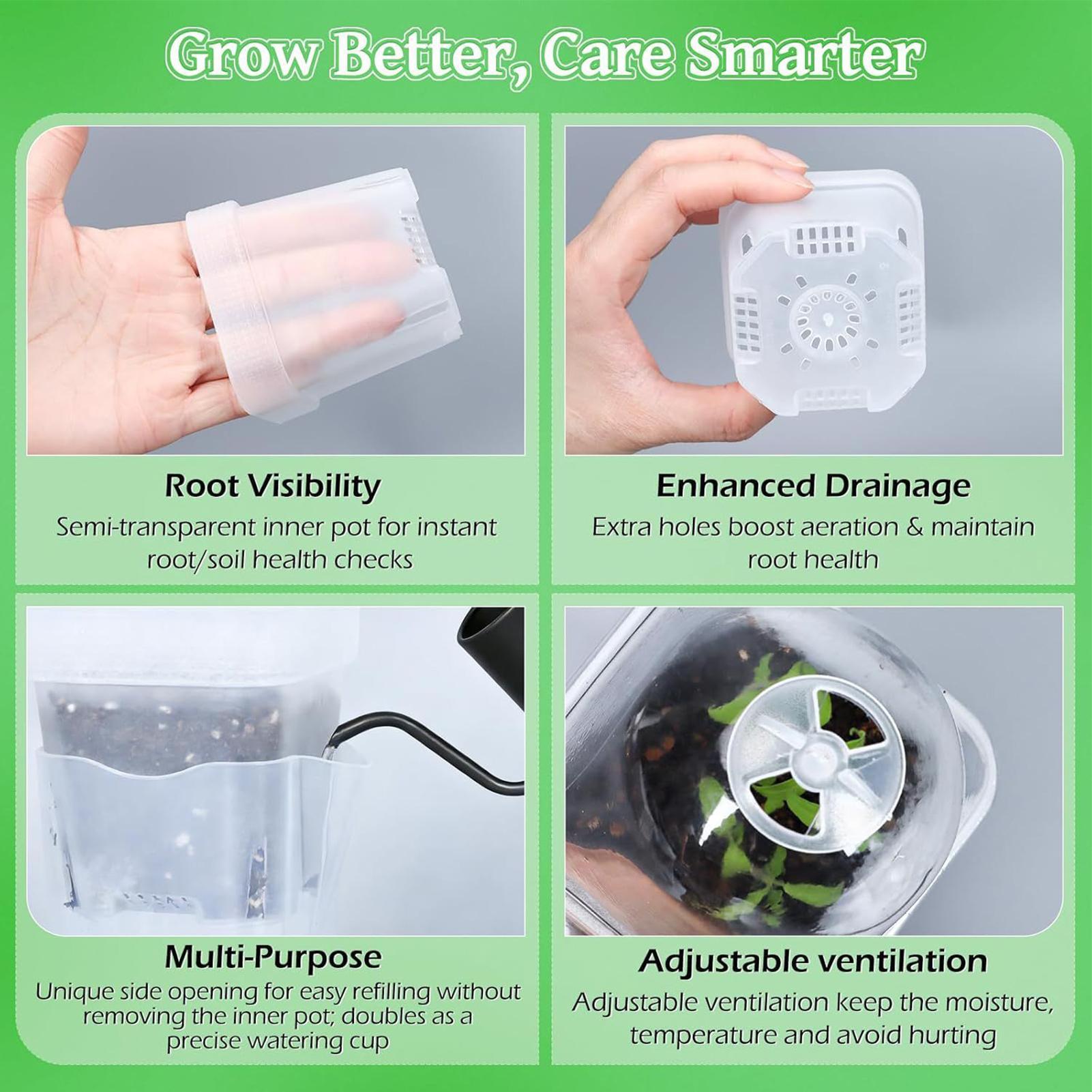 Self Watering Pots 12Pcs Seed  - Dome Propagation Kit 评论和价格